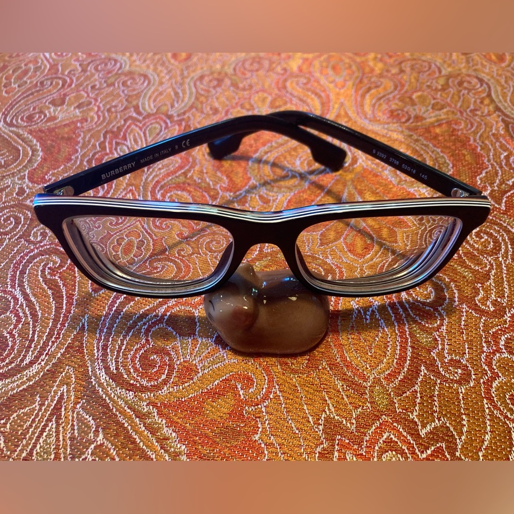 EUC Burberry Black Layered Glass Frames with RX lenses - 53[]18